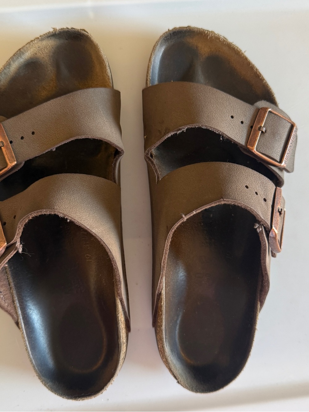 Birkenstock Arizona Mocha Double-Buckle Slide Sandals Sz 40 (9-9.5)